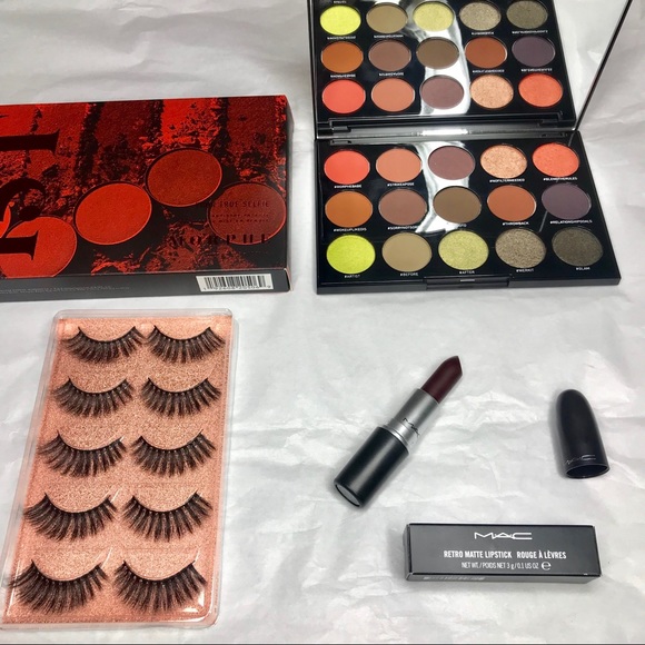 Morphe 15t Palette Mac Lipstick Eyelashes Nwt